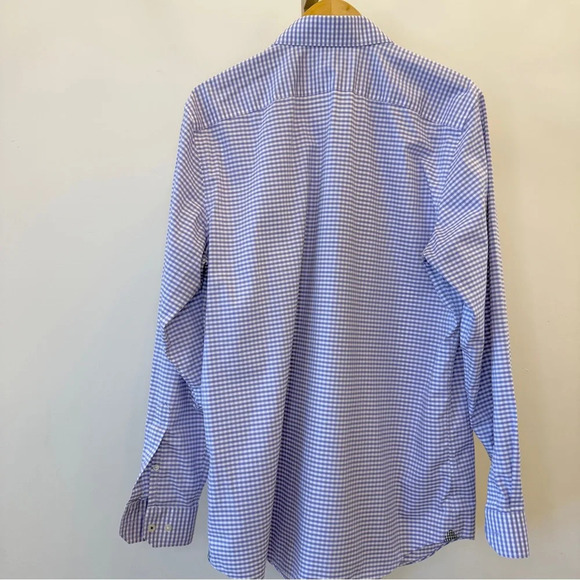 Banana Republic Men's L Camden Fit Purple Check Long Sleeve Button-Up Shirt - Picture 9 of 14